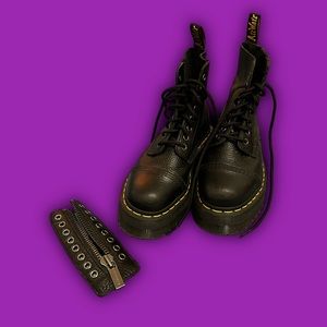 SINCLAIR MILLED NAPPA LEATHER PLATFORM BOOTS